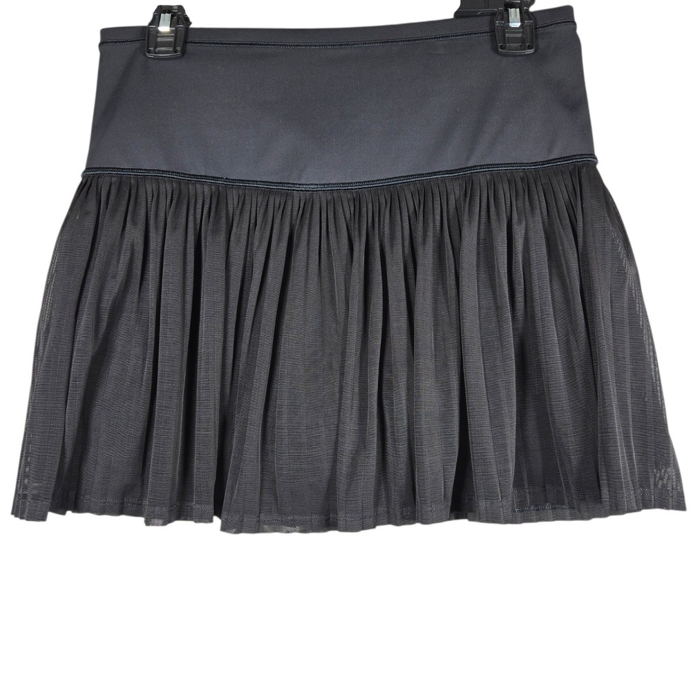 Athleta A-Game Mesh Skort Small Black Pleated Tennis Golf Pickleball Sport Skirt